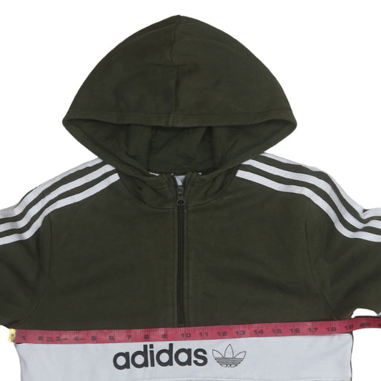 Boys UK Size 15-16 Years adidas Green Pullover Hoodie