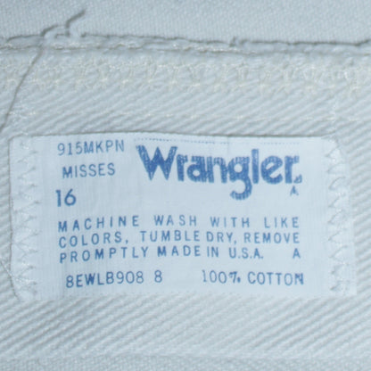 Womens UK Size 16 Wrangler Regular Fit Straight White Jeans