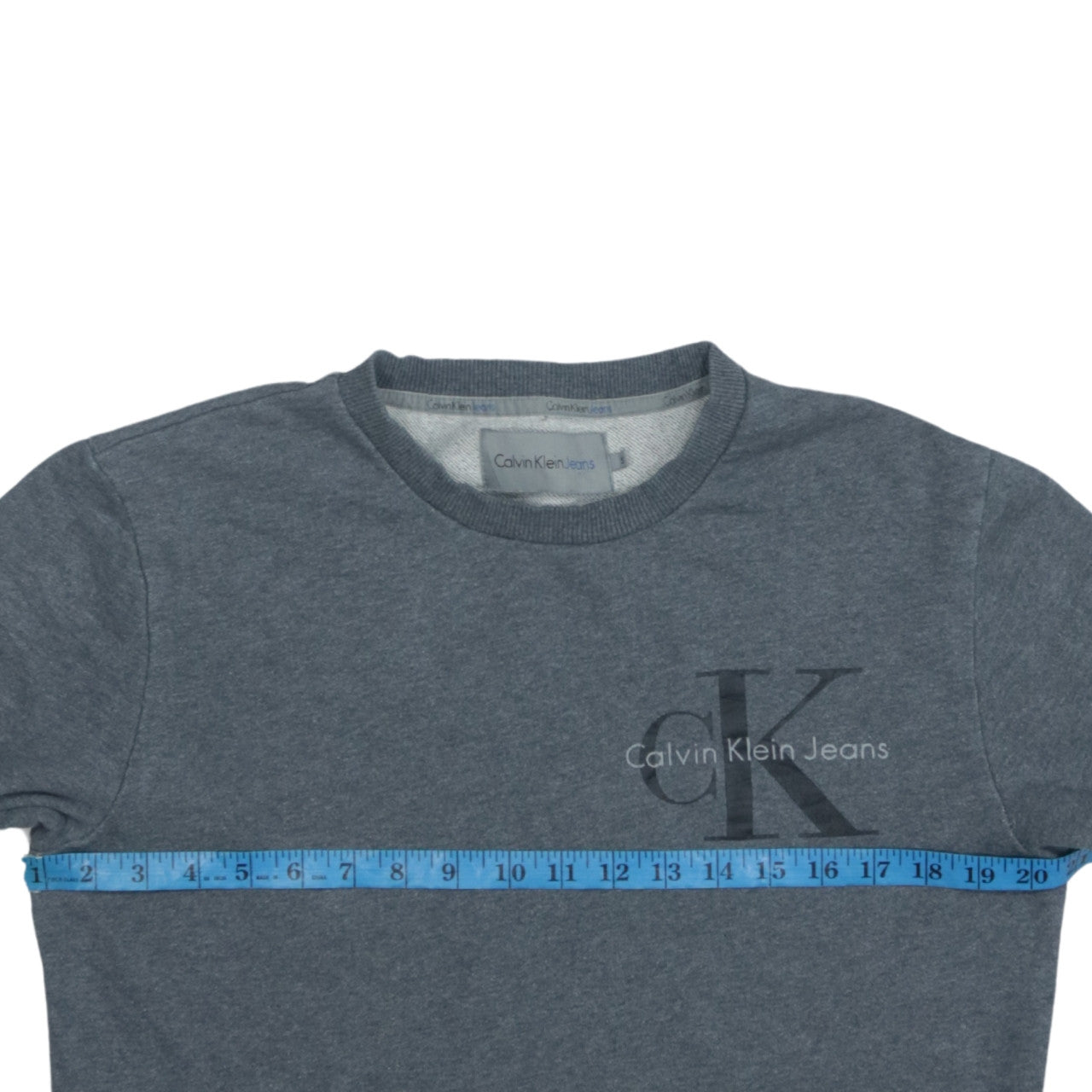 Mens UK Size S Calvin Klein Jeans Grey Pullover Sweatshirt