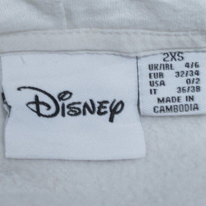 Womens UK Size 2XS Disney White Pullover Hoodie