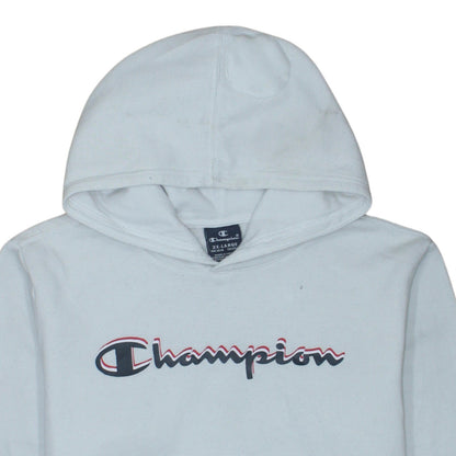 Champion Boys White Pullover Hoodie 15-16 Years Logo Fleece Sweatshirt
