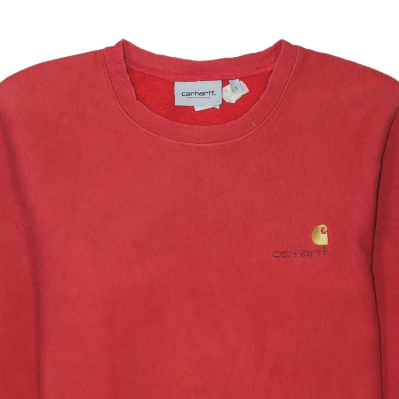 Mens UK Size S Carhartt Red Pullover Sweatshirt