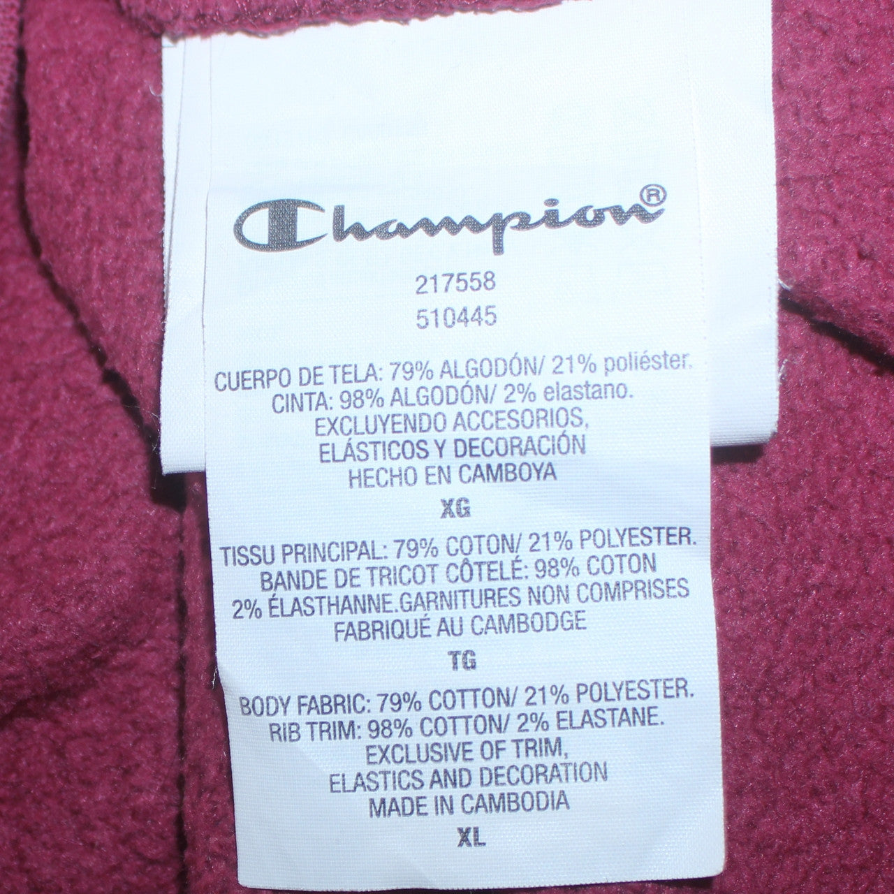Mens UK Size XL Champion Pink Pullover Hoodie