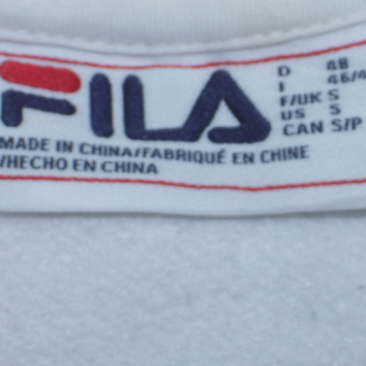 Mens UK Size S FILA White Pullover Sweatshirt