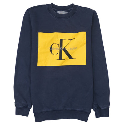Mens UK Size S Calvin Klein Jeans Blue Pullover Sweatshirt