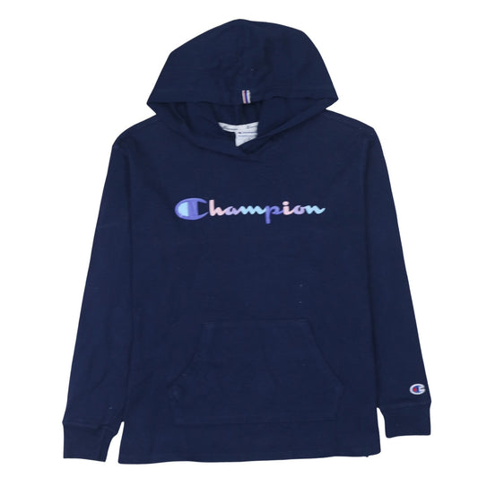 Womens UK Size L Champion Blue Pullover Hoodie