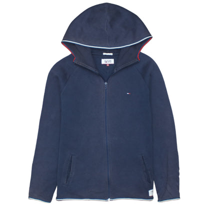 Mens UK Size M Hilfiger Denim Blue Full Zip Hoodie