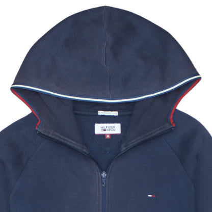 Mens UK Size M Hilfiger Denim Blue Full Zip Hoodie