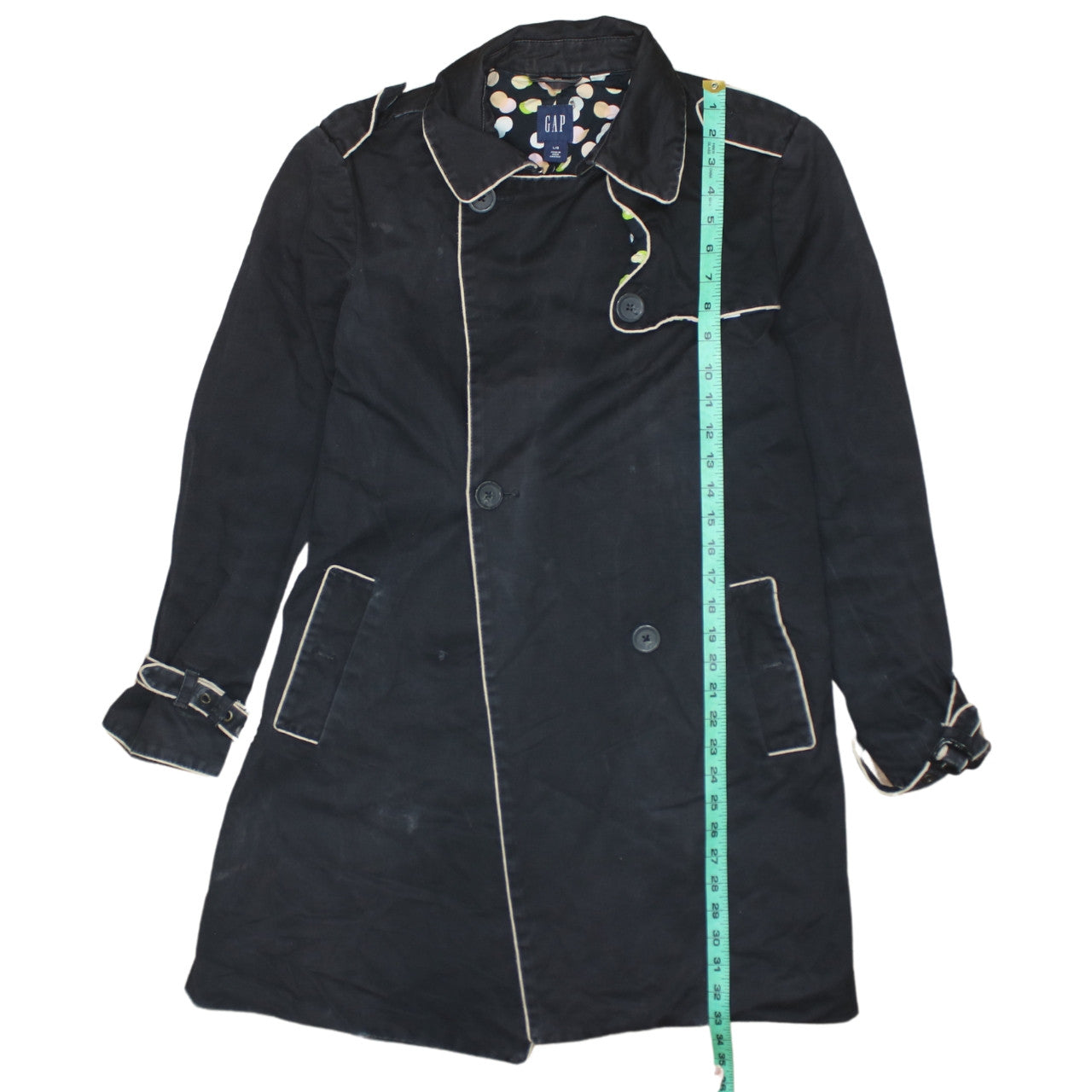 Womens UK Size L Gap Black Trench Coat