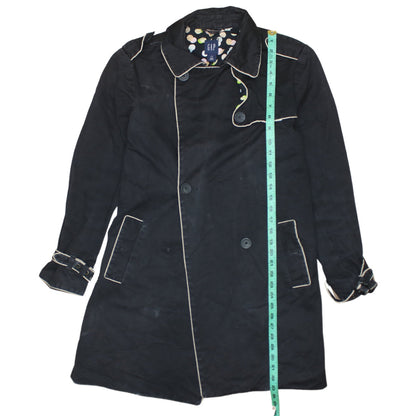 Womens UK Size L Gap Black Trench Coat
