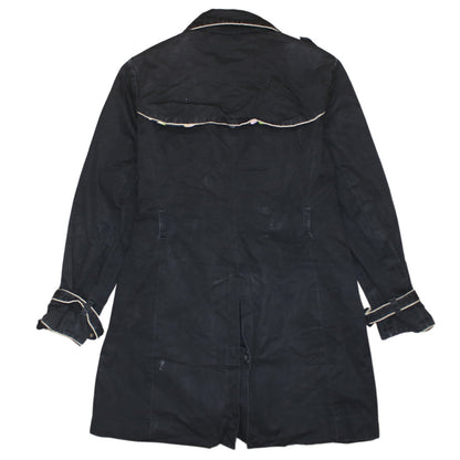 Womens UK Size L Gap Black Trench Coat