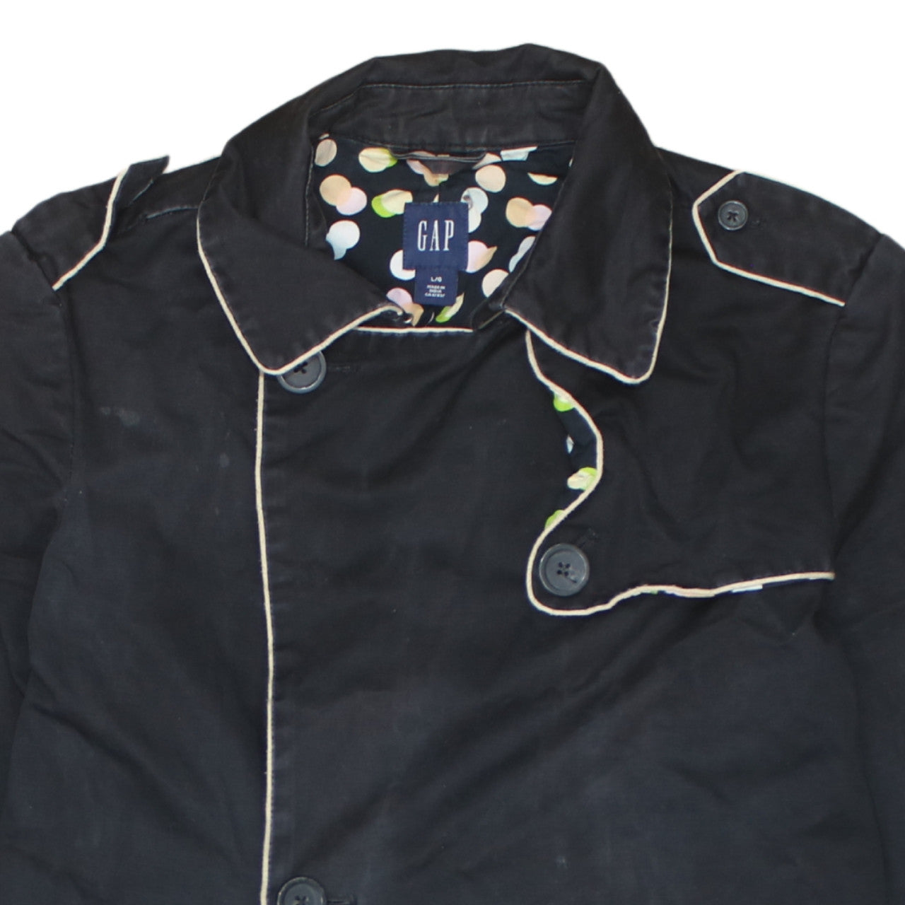 Womens UK Size L Gap Black Trench Coat