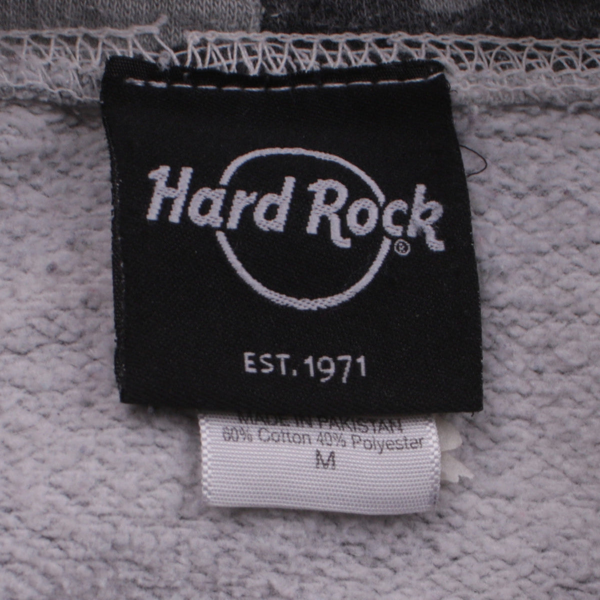 Mens UK Size M Hard Rock Grey Pullover Hoodie
