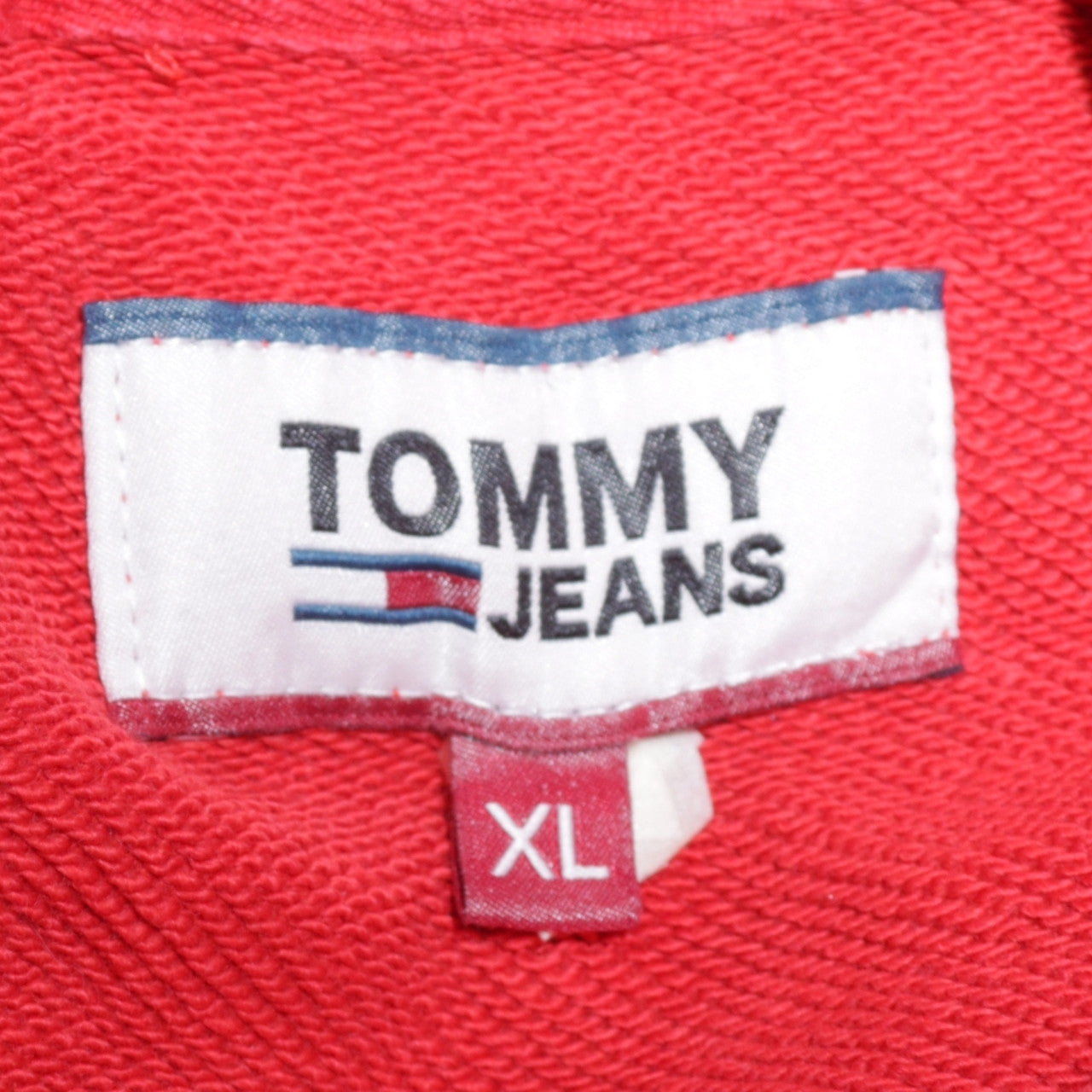 Mens UK Size XL Tommy Jeans Red Pullover Hoodie