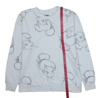 Disney Classics at George Women’s White Tinker Bell Sweatshirt Size M 12-14