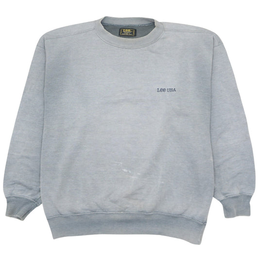 Mens UK Size L Lee Grey Pullover Sweatshirt