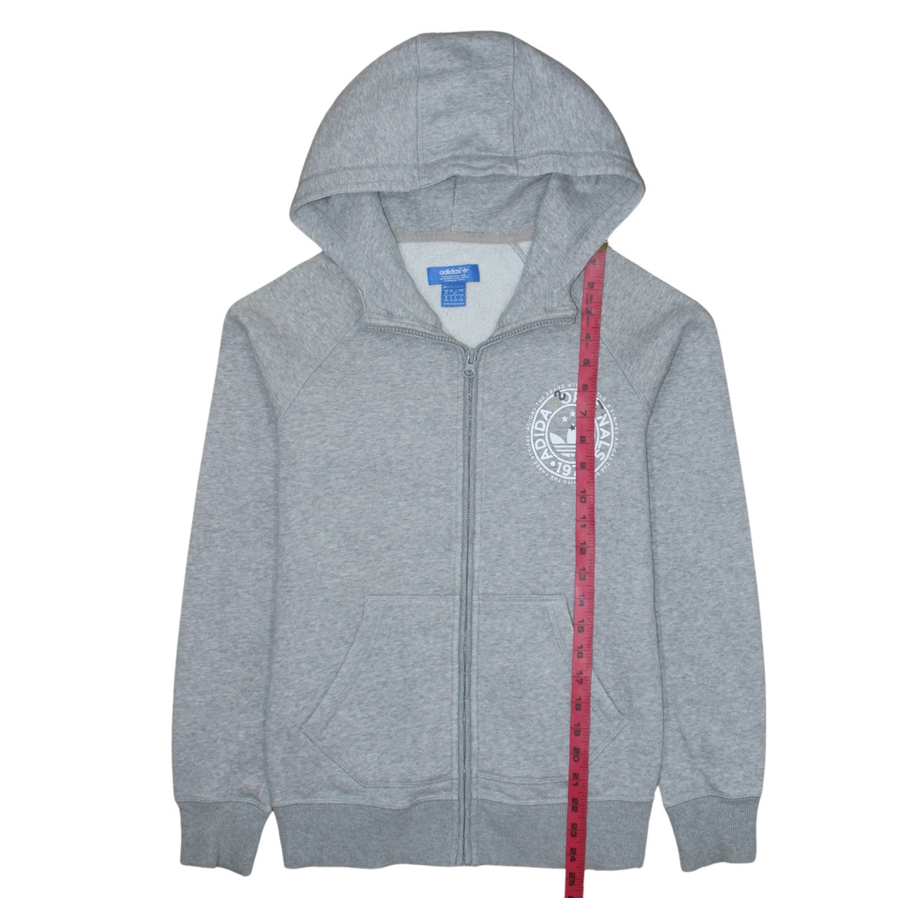 Womens UK Size 12 adidas Grey Full Zip Hoodie