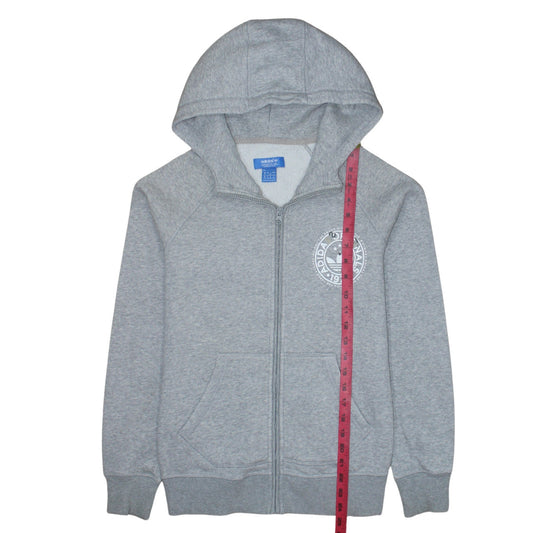 Womens UK Size 12 adidas Grey Full Zip Hoodie