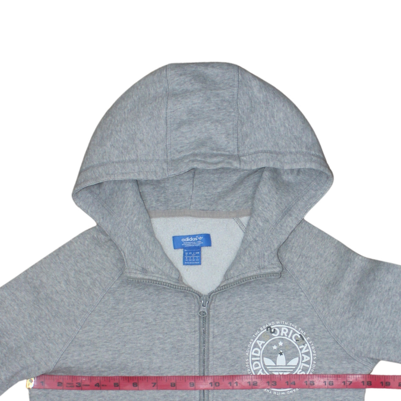 Womens UK Size 12 adidas Grey Full Zip Hoodie