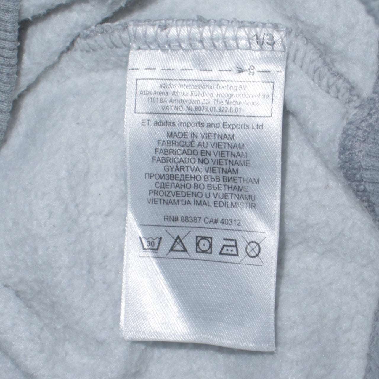 Womens UK Size 12 adidas Grey Full Zip Hoodie