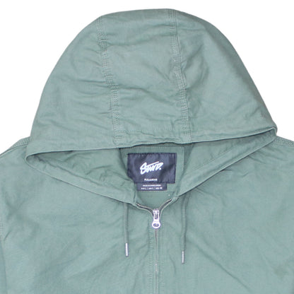 Mens UK Size L Pull & Bear Green Windbreaker Coat