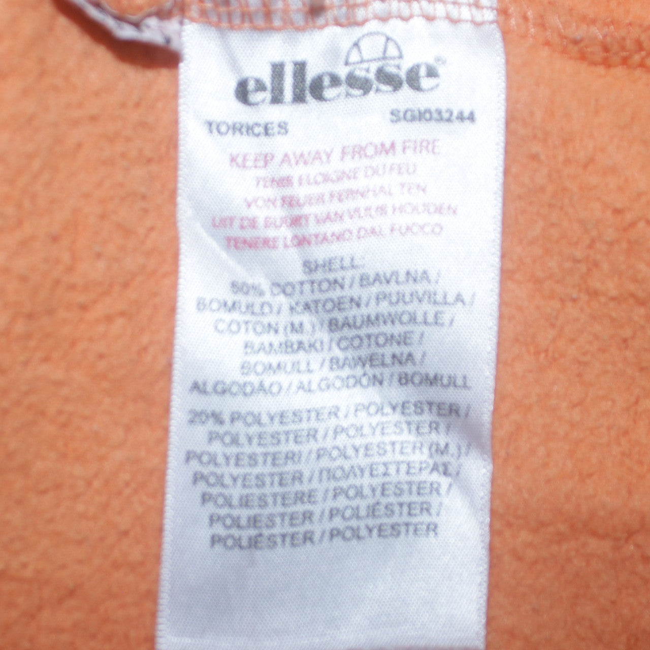 Womens UK Size 10 ellesse Orange Pullover Hoodie