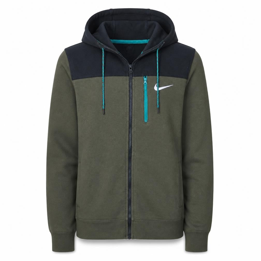 Mens UK Size S Nike Green Full Zip Hoodie