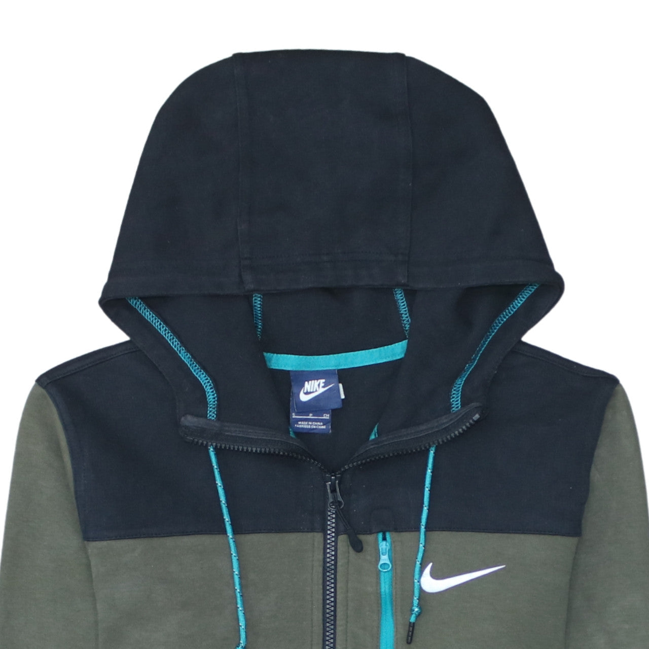 Mens UK Size S Nike Green Full Zip Hoodie