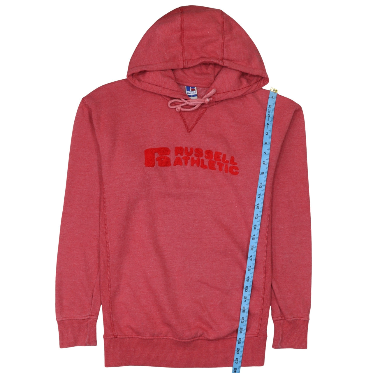 Mens UK Size M Russell Athletic Red Pullover Hoodie