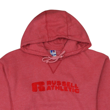 Mens UK Size M Russell Athletic Red Pullover Hoodie