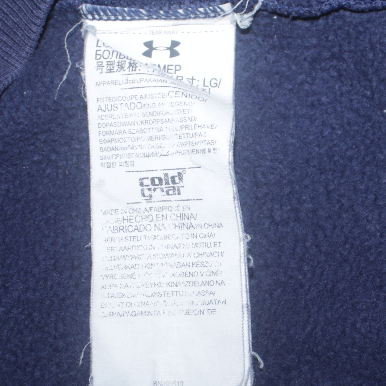 Mens UK Size L Under armour Blue Full Zip Hoodie