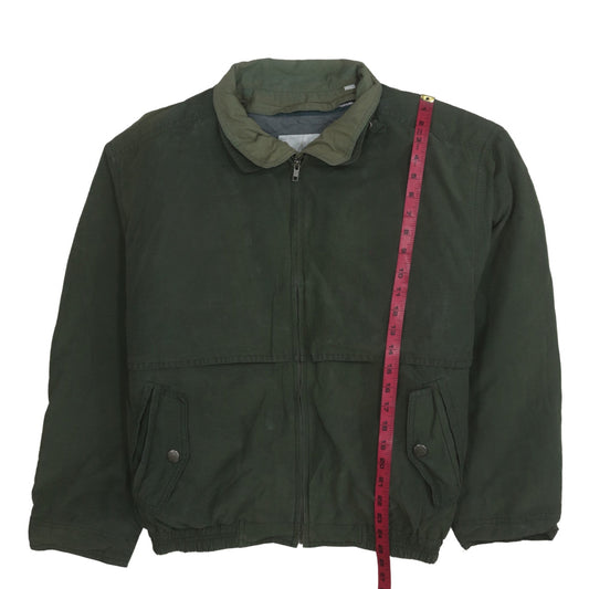 London Fog Men's Green Bomber Jacket L Cotton Blend Casual Zip Coat
