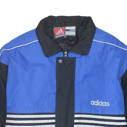 Adidas Men's Blue Black Retro Puffer Jacket Size M Winter Sportswear
