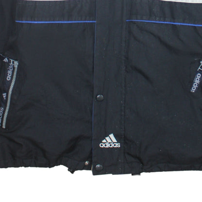 Adidas Men's Blue Black Retro Puffer Jacket Size M Winter Sportswear
