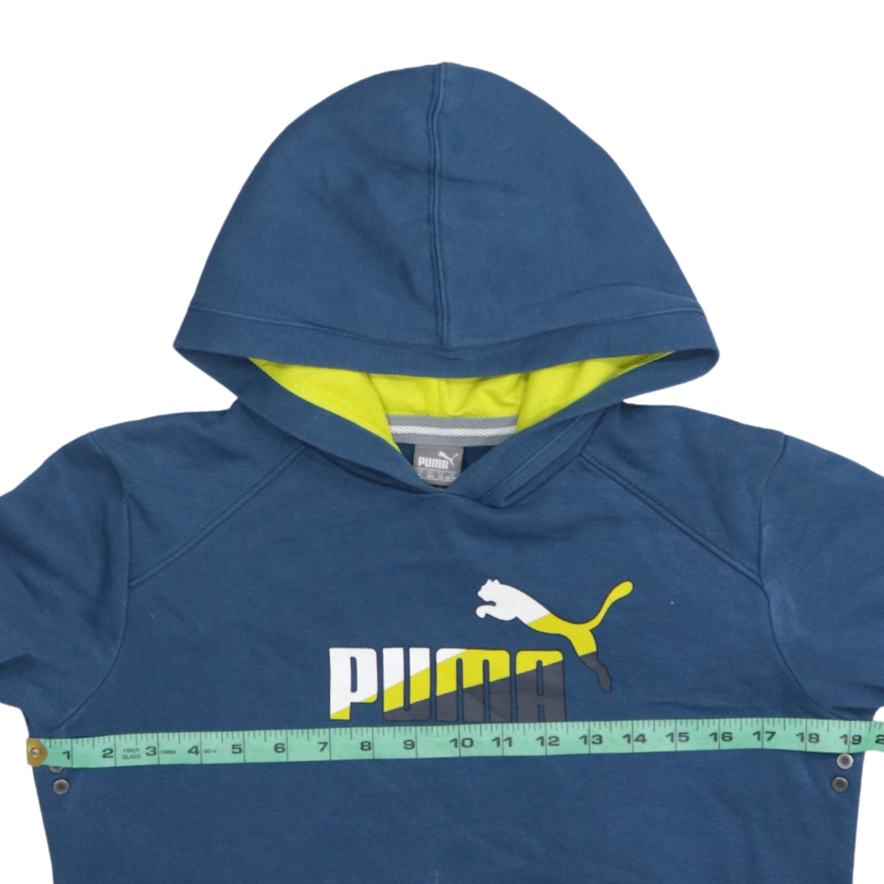 Puma Boys Blue Pullover Hoodie 14 Years Graphic Logo Hooded Sweatshirt