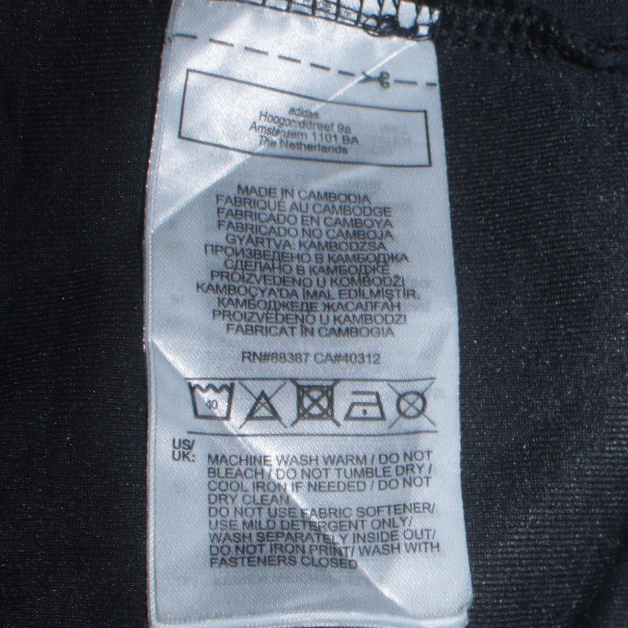 Mens UK Size M adidas Black Full Zip Hoodie