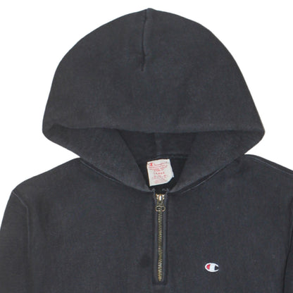 Mens UK Size L Champion Black 1/2 Zip Hoodie