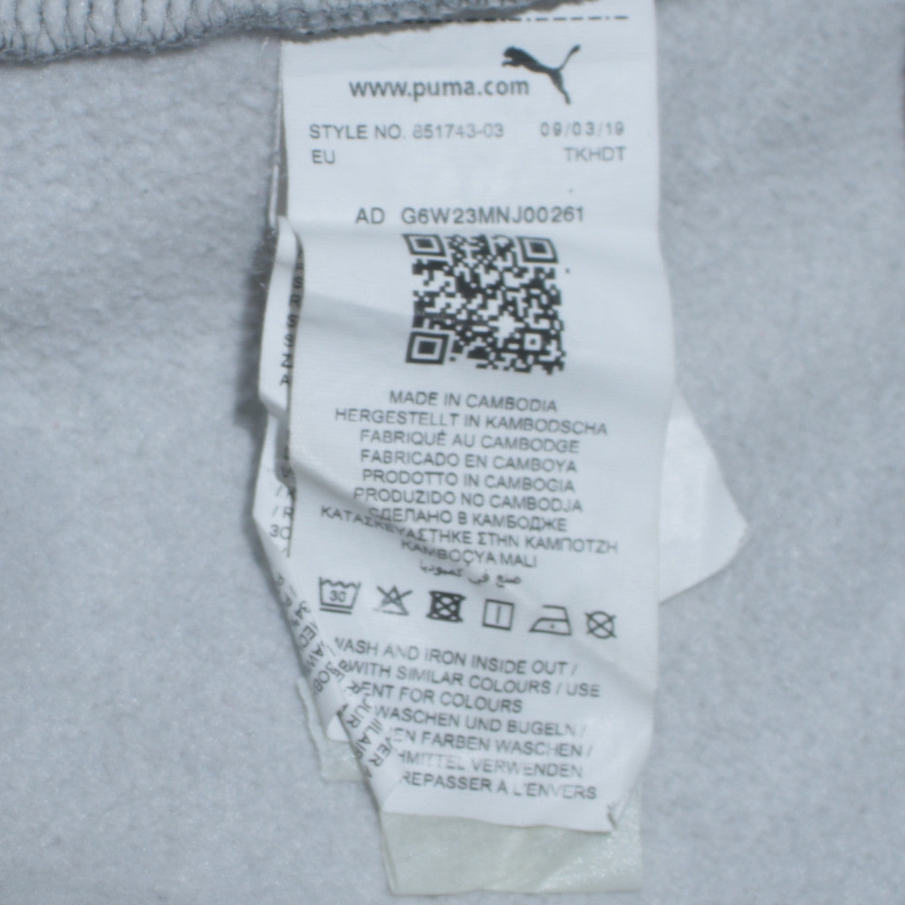 Mens UK Size L PUMA Grey Pullover Hoodie