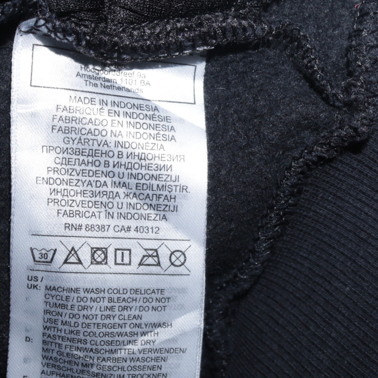 Womens UK Size 18 adidas Black Full Zip Hoodie