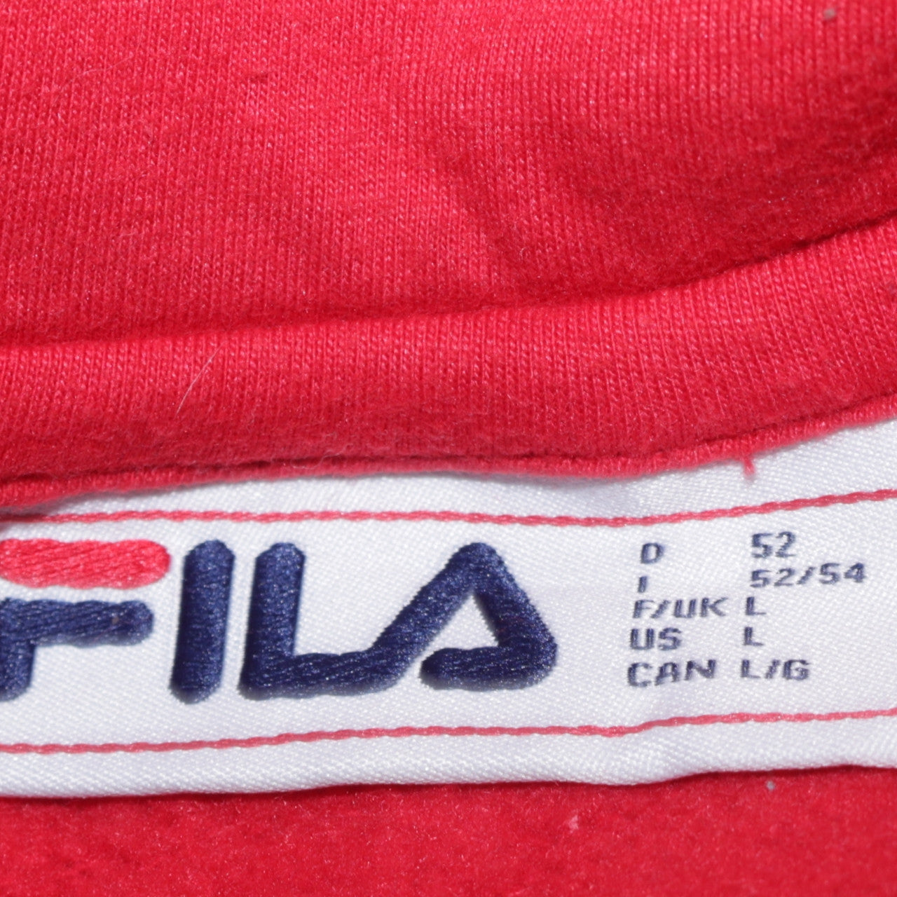 Mens UK Size L FILA Red Pullover Hoodie