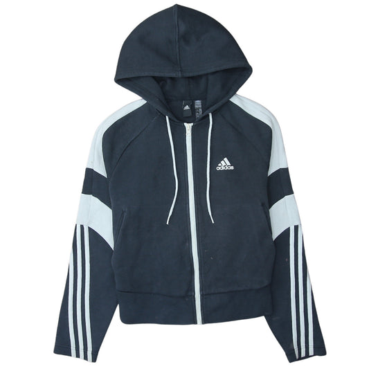Womens UK Size 12 adidas Black Full Zip Hoodie