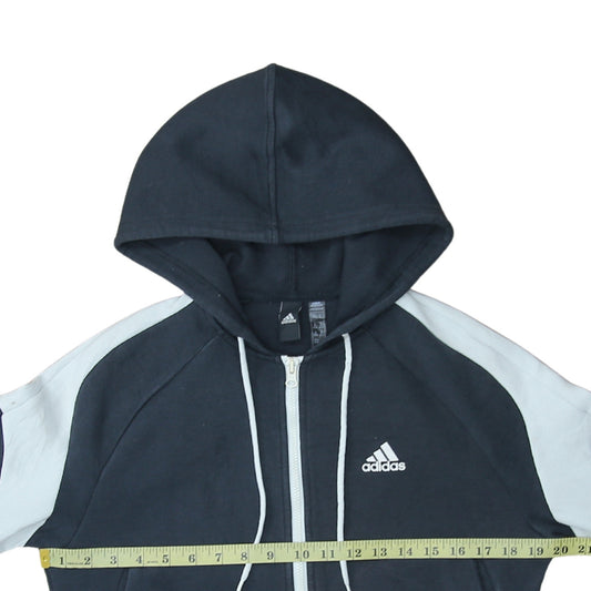 Womens UK Size 12 adidas Black Full Zip Hoodie