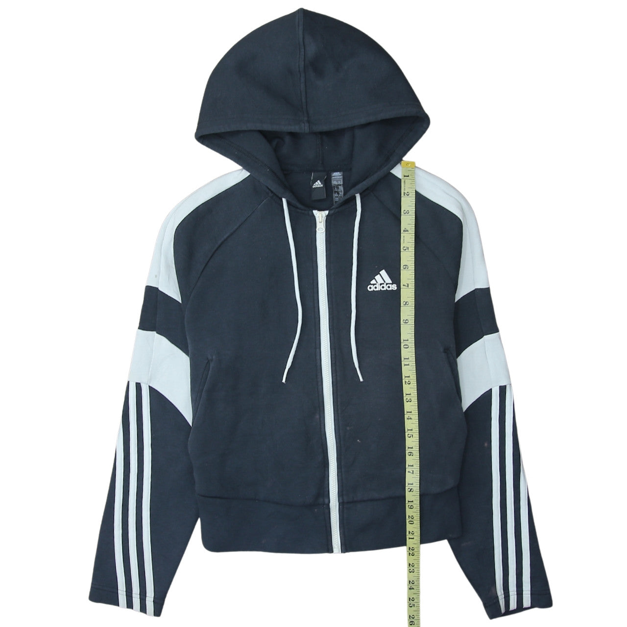 Womens UK Size 12 adidas Black Full Zip Hoodie