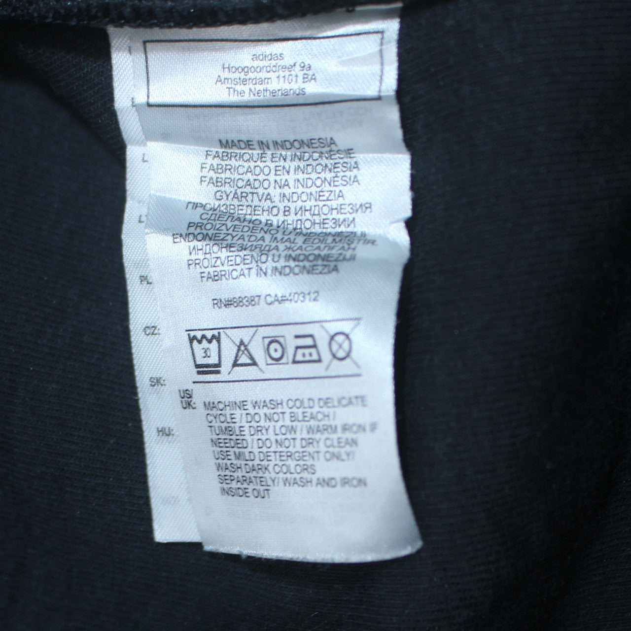 Womens UK Size 12 adidas Black Full Zip Hoodie