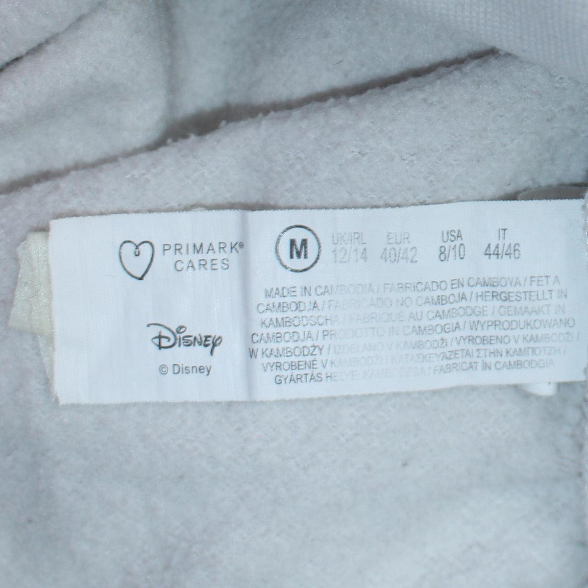 Womens UK Size 12/14 Primark White Pullover Hoodie