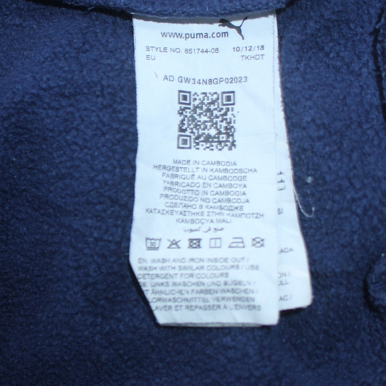 Mens UK Size S PUMA Blue Pullover Hoodie