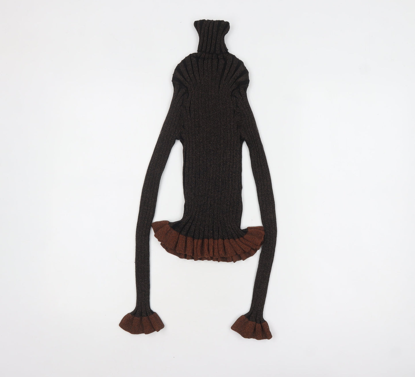 Womens UK Size S Zara Brown Pullover Jumper