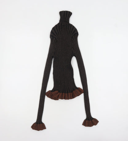Womens UK Size S Zara Brown Pullover Jumper