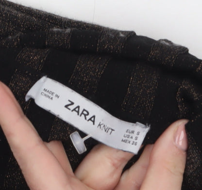 Womens UK Size S Zara Brown Pullover Jumper