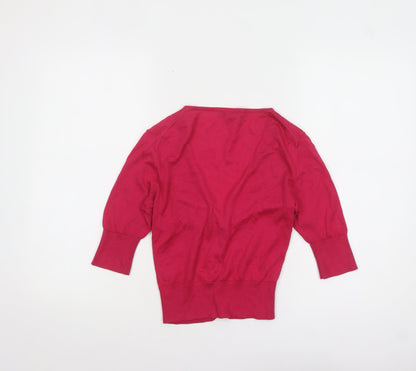 Womens UK Size 8 Hobbs Pink Cardigan Jumper
